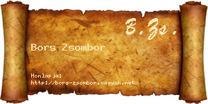 Bors Zsombor névjegykártya